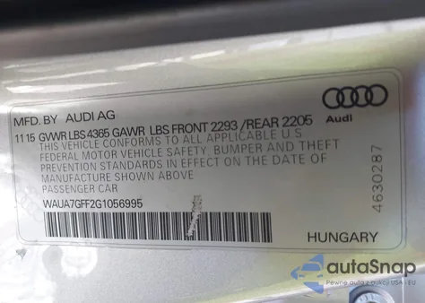 2016 Audi A3 1.8T Premium z USA, uszkodzony, nr VIN WAUA7GFF2G1056995